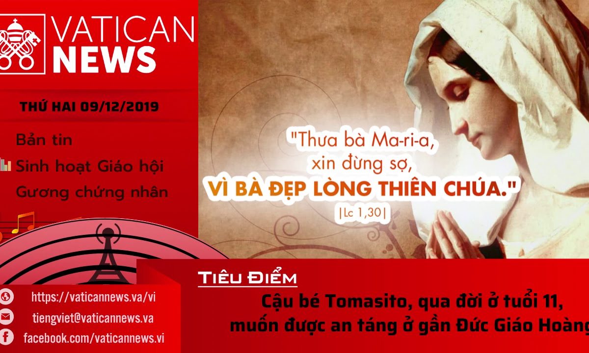 Vatican News thứ Hai 09.12.2019