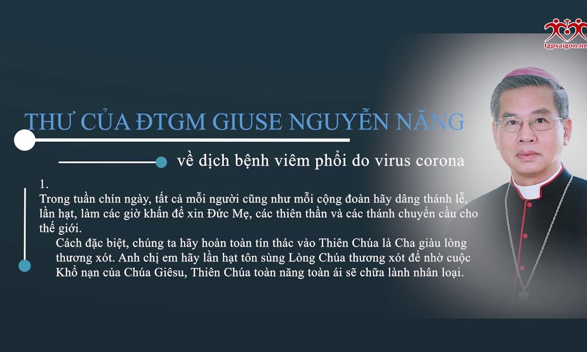 Thư của ĐTGM Giuse Nguyễn Năng về dịch bệnh viêm phổi do virus corona