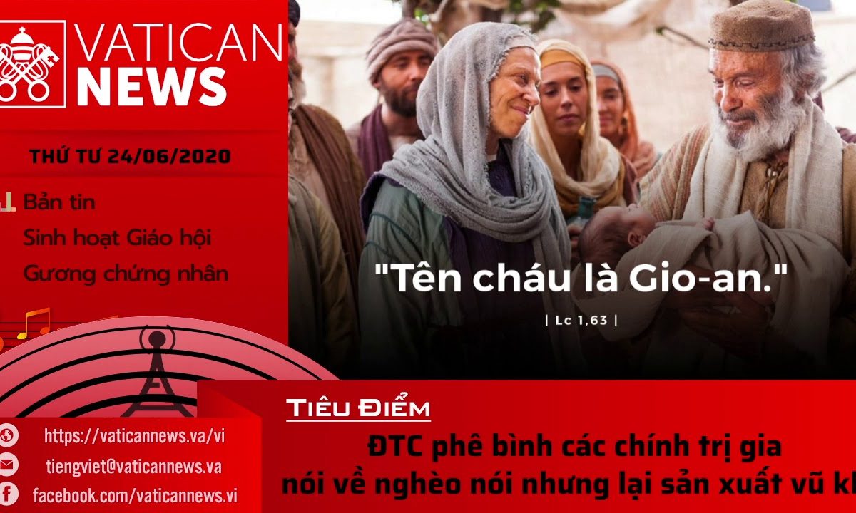 Radio: Vatican News Tiếng Việt thứ Tư 24.06.2020