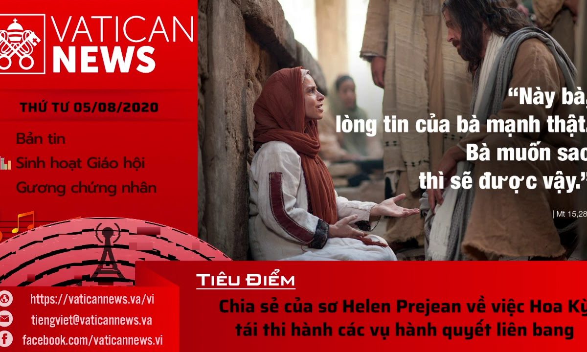 Radio: Vatican News Tiếng Việt thứ Tư 05.08.2020