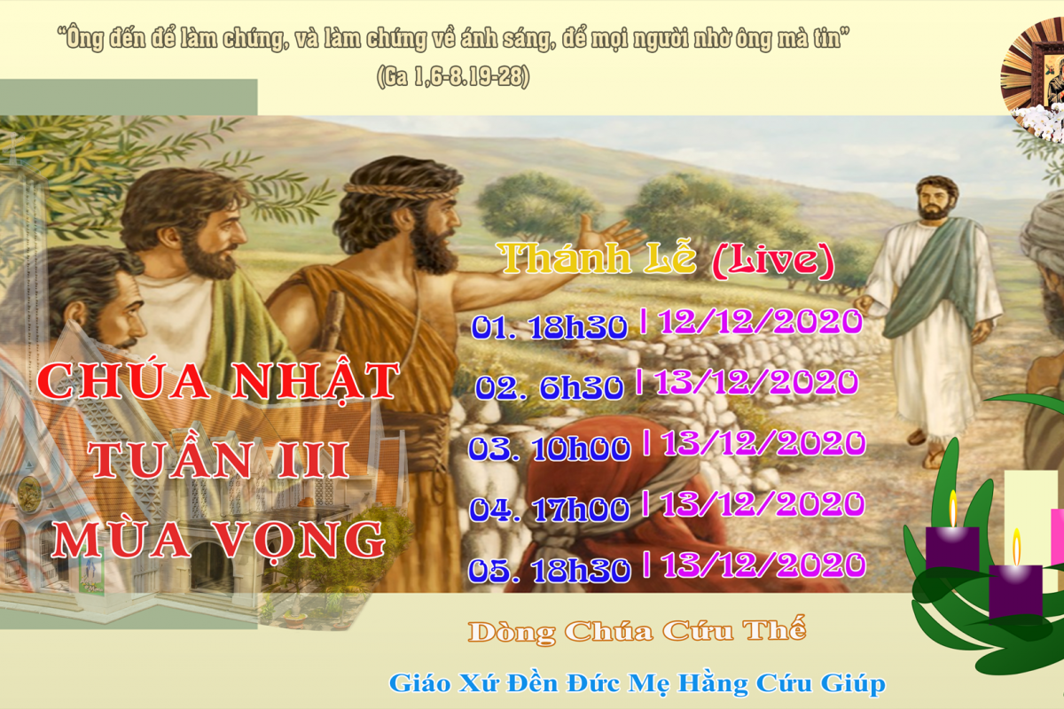 ?Thánh lễ trực tuyến: Chúa Nhật Tuần III Mùa Vọng | 13/12/2020 – Đền Đức Mẹ Hằng Cứu Giúp