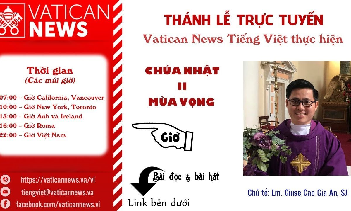 Thánh lễ trực tuyến: CHÚA NHẬT II MÙA VỌNG (06/12/2020)