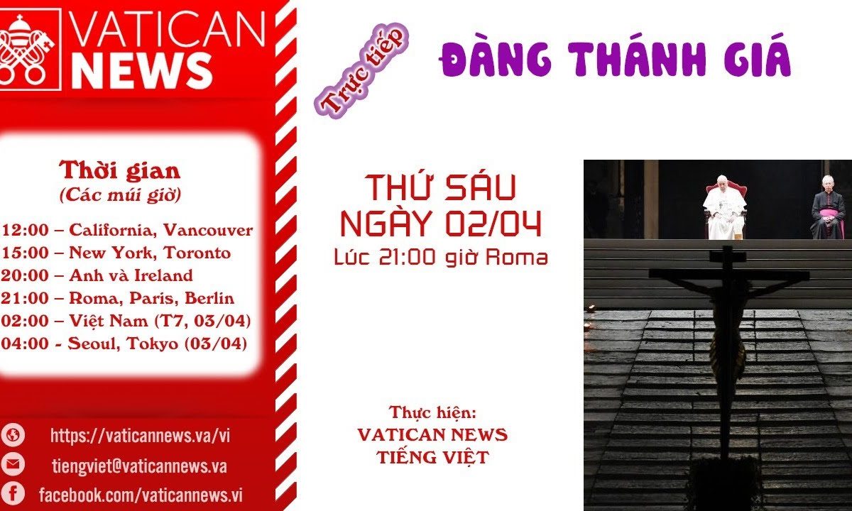 Trực tiếp: Đàng Thánh Giá – ĐTC Phanxicô chủ sự Thứ Sáu Tuần Thánh (02/04)