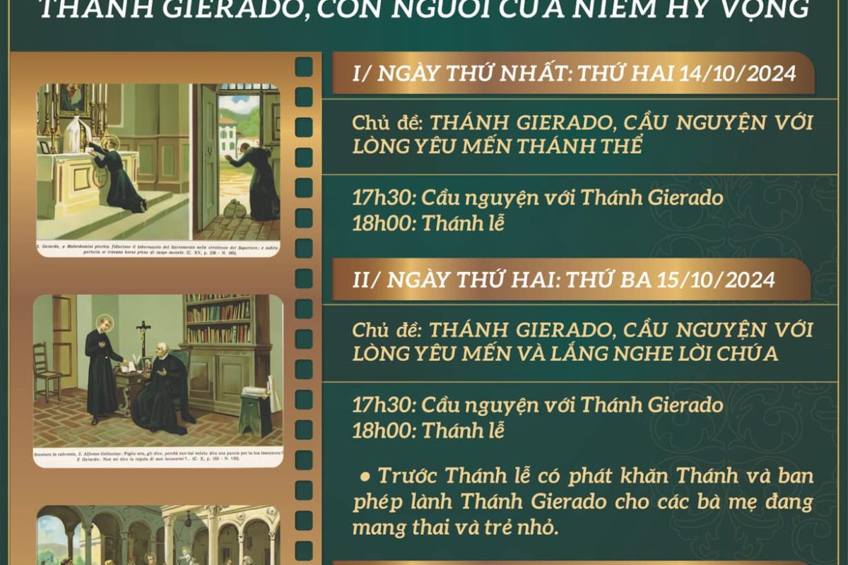 TAM NHẬT KÍNH THÁNH GIÊRAĐÔ – TU SĨ DCCT