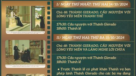 TAM NHẬT KÍNH THÁNH GIÊRAĐÔ – TU SĨ DCCT