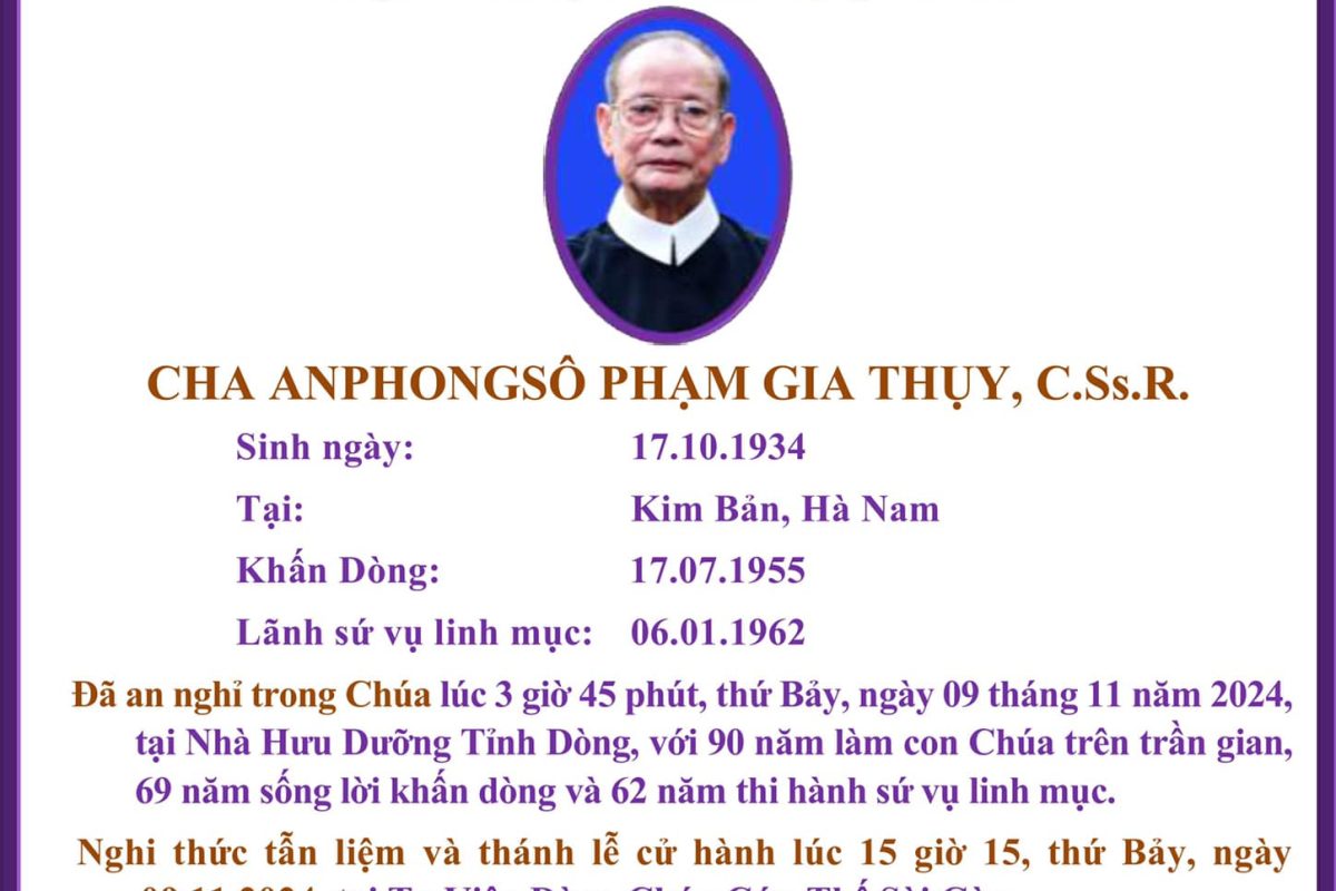 CHA ANPHONGSÔ PHẠM GIA THỤY AN NGHỈ TRONG CHÚA