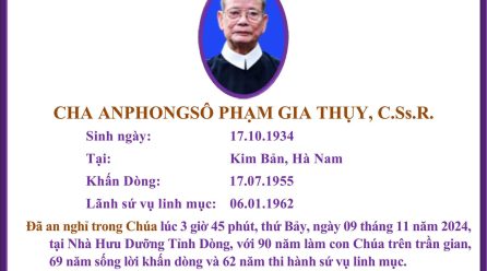 CHA ANPHONGSÔ PHẠM GIA THỤY AN NGHỈ TRONG CHÚA